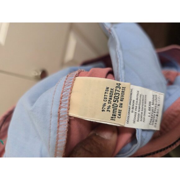 L.L. Bean Women's Pink Chino Pants Size 14 Relaxed Fit Cotton Blend - Picture 9 of 12